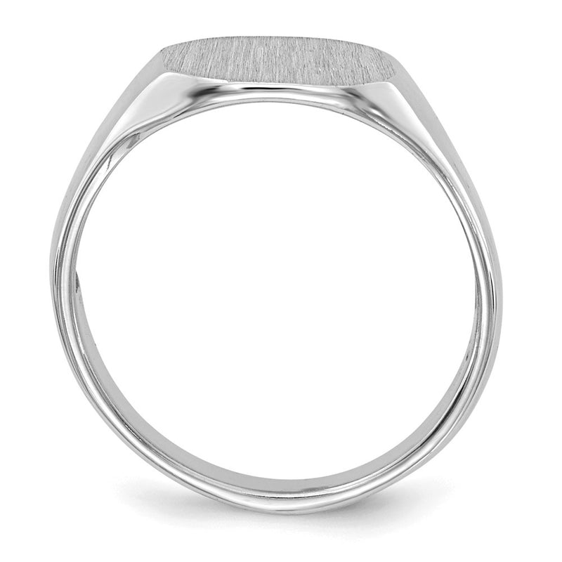 14k White Gold Child's Signet Ring 8.5mmx6.5mm Open Back