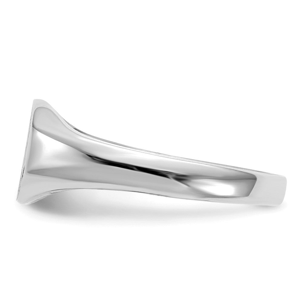 14k White Gold Child's Signet Ring 8.5mmx6.5mm Open Back