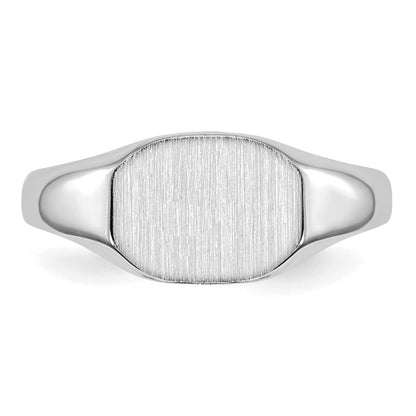 14k White Gold Child's Signet Ring 8.5mmx6.5mm Open Back