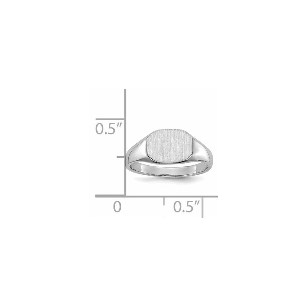 14k White Gold Child's Signet Ring 8.5mmx6.5mm Open Back