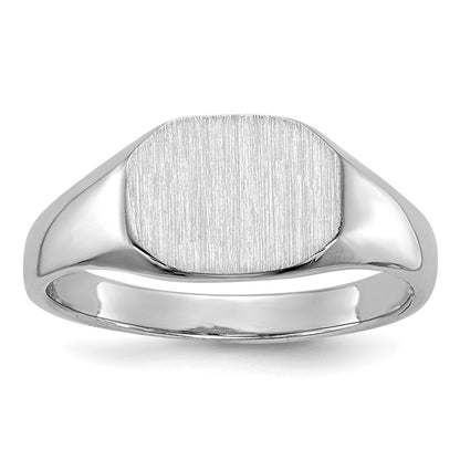 14k White Gold Child's Signet Ring 8.5mmx6.5mm Open Back