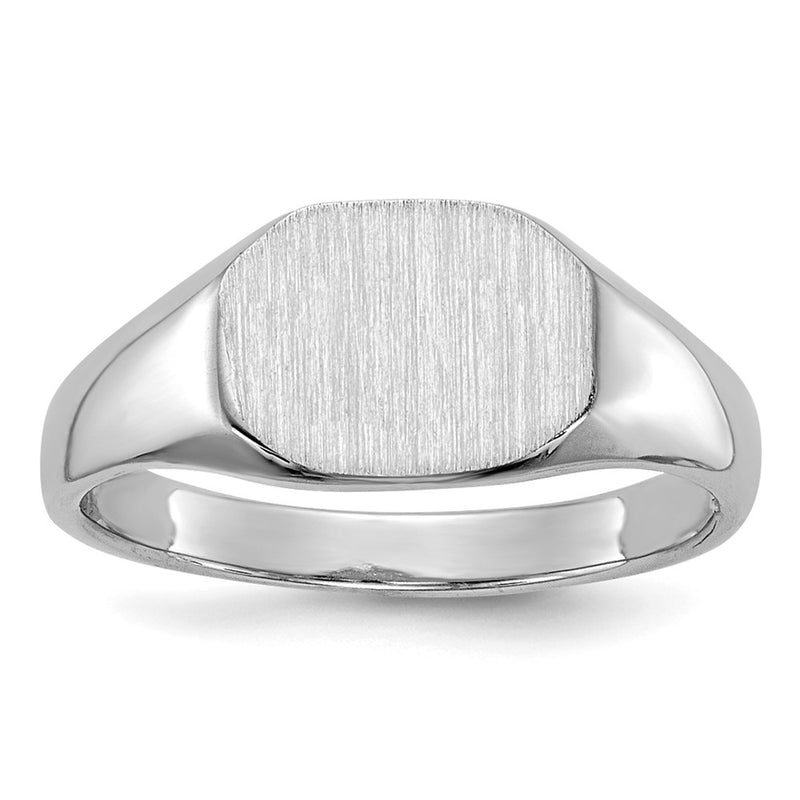 14k White Gold Child's Signet Ring 8.5mmx6.5mm Open Back