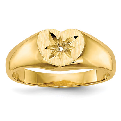 14K Yellow Gold Childs .005Ct. Diamond Ring Mounting