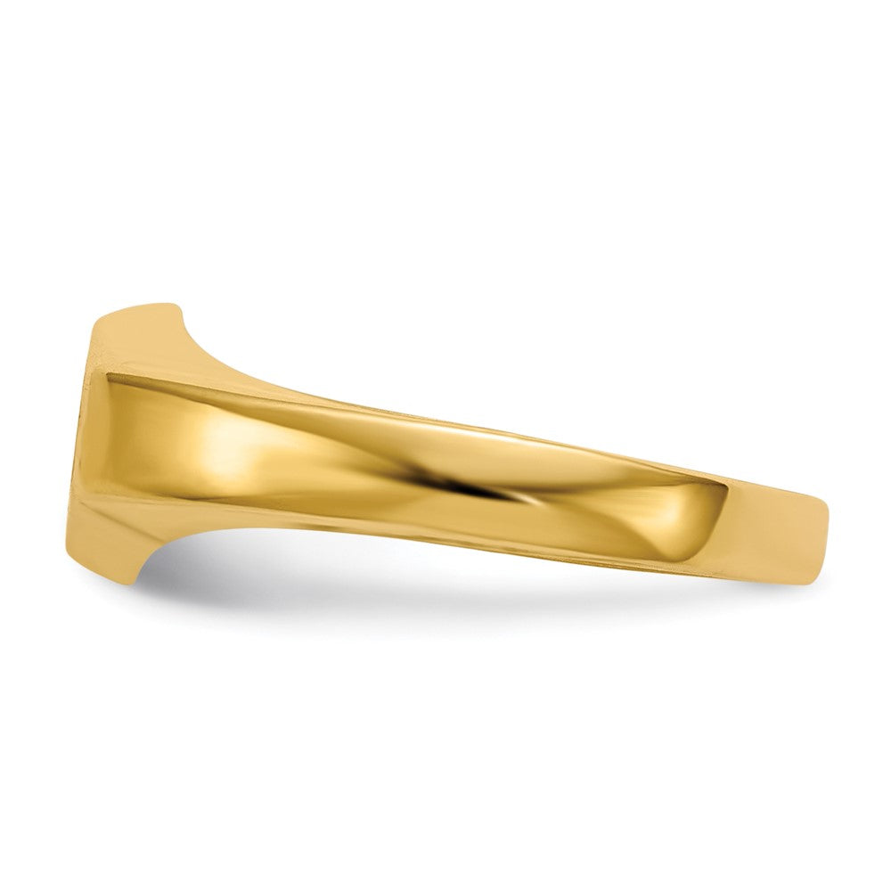 14K Yellow Gold Childs .02Ct. Diamond Signet Ring Mounting