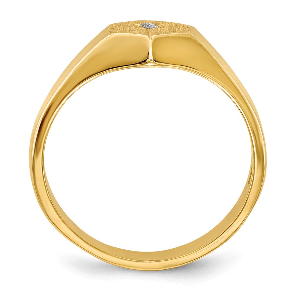 14K Yellow Gold A Real Diamond signet ring