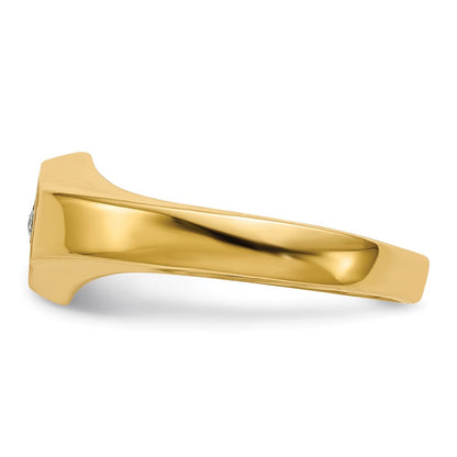 14K Yellow Gold A Real Diamond signet ring