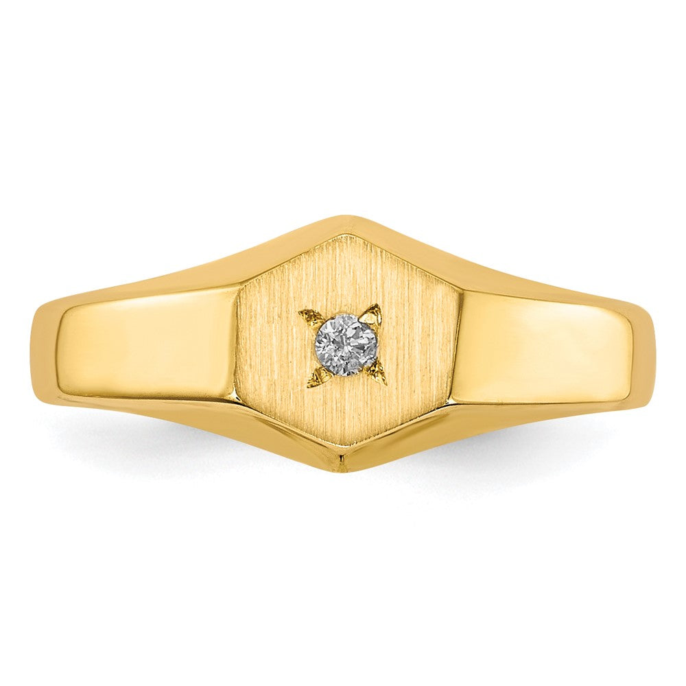 14K Yellow Gold A Real Diamond signet ring