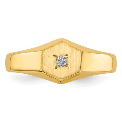 14K Yellow Gold A Real Diamond signet ring