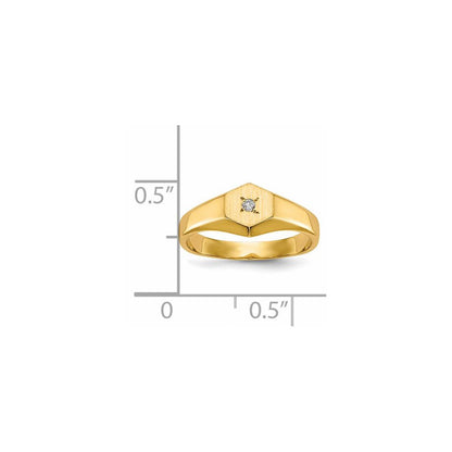14K Yellow Gold A Real Diamond signet ring