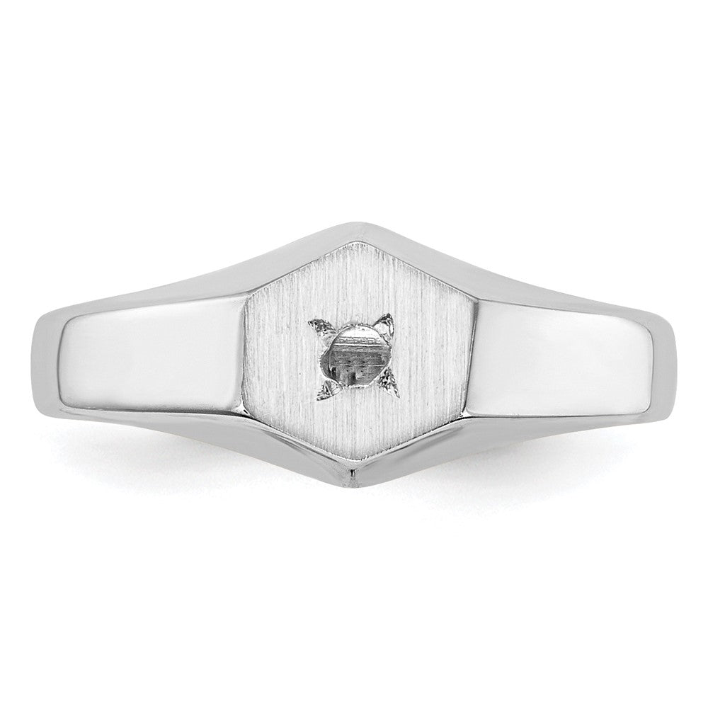 14K White Gold 14Kw Childs .02Ct. Diamond 6X5mm Ring Mounting