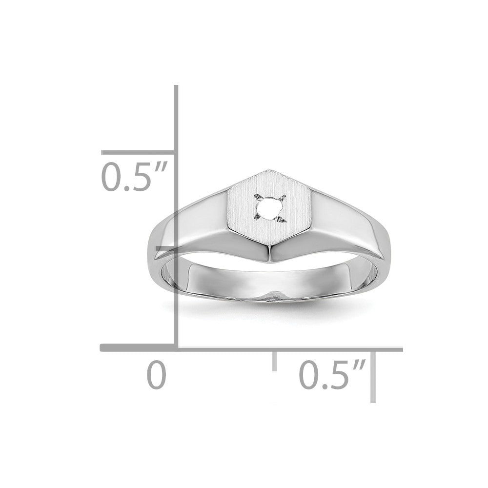 14K White Gold 14Kw Childs .02Ct. Diamond 6X5mm Ring Mounting