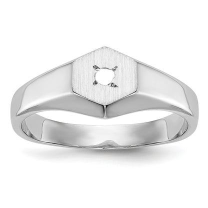 14K White Gold 14Kw Childs .02Ct. Diamond 6X5mm Ring Mounting