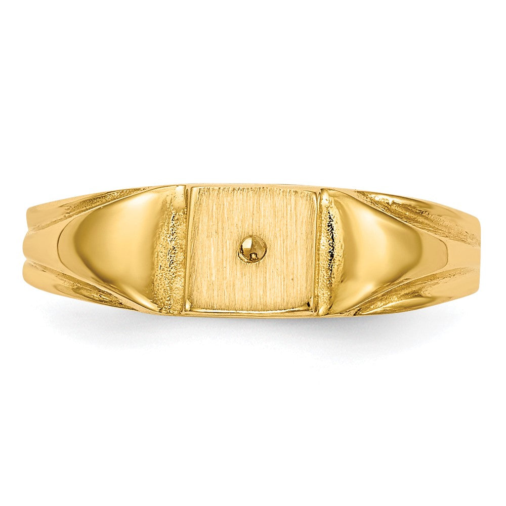 14K Yellow Gold Child'S Diamond Ring Mounting 4.5mmx4.5mm Closed Back