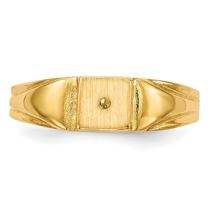 14K Yellow Gold Child'S Diamond Ring Mounting 4.5mmx4.5mm Closed Back