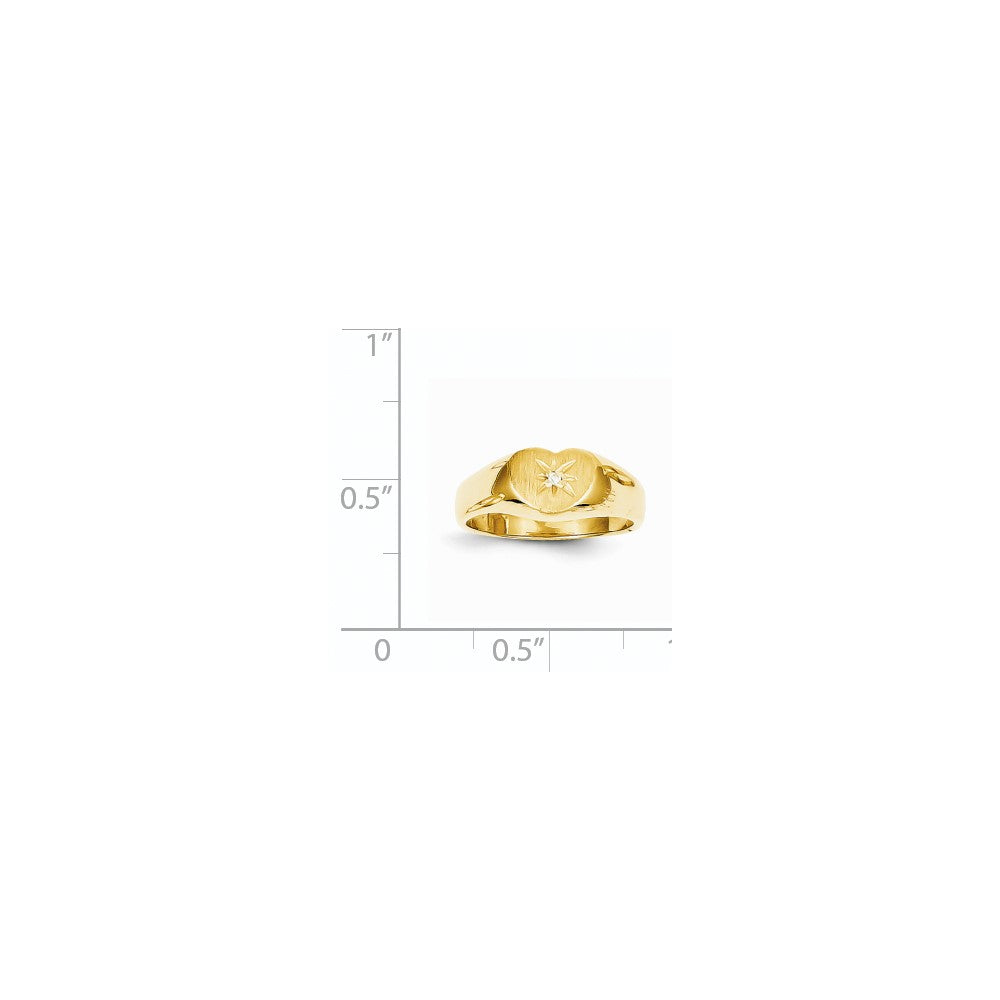 14K Yellow Gold A Real Diamond signet ring