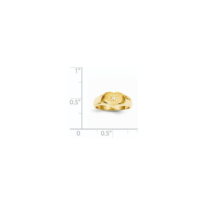 14K Yellow Gold A Real Diamond signet ring