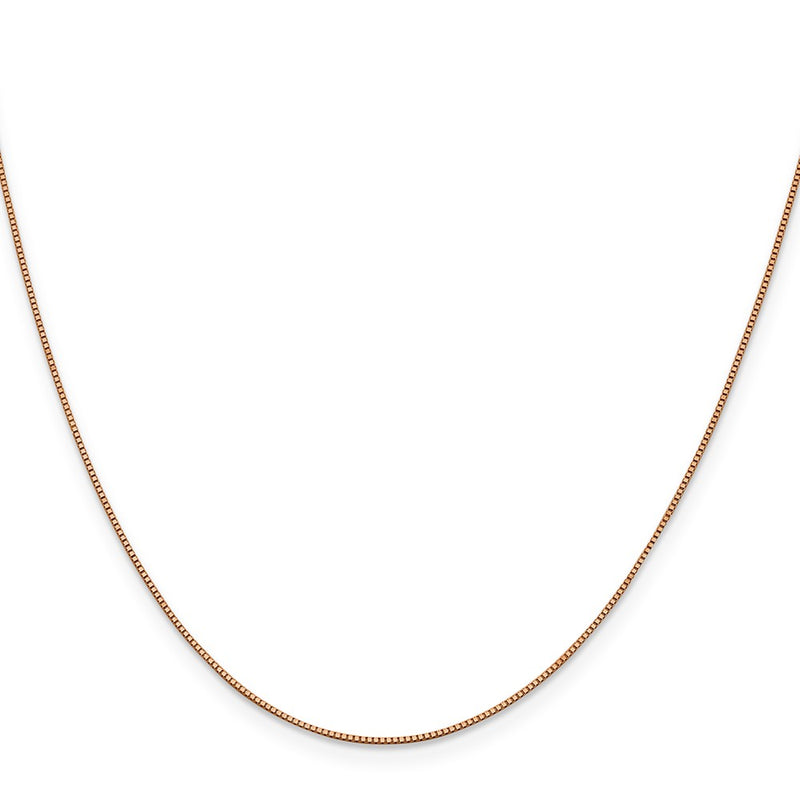 14K Rose Gold 16 Inch .7mm Box Link With Lobster Clasp Chain Necklace