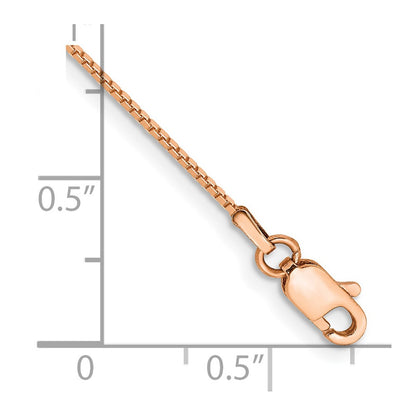 14K Rose Gold 10 Inch .9mm Box Link With Lobster Clasp Chain Anklet