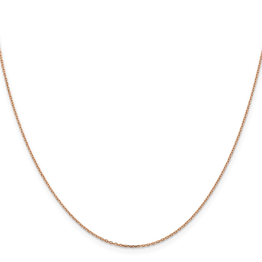 14K Rose Gold 1.10mm Diamond-Cut Cable With Lobster Clasp Chain Necklace