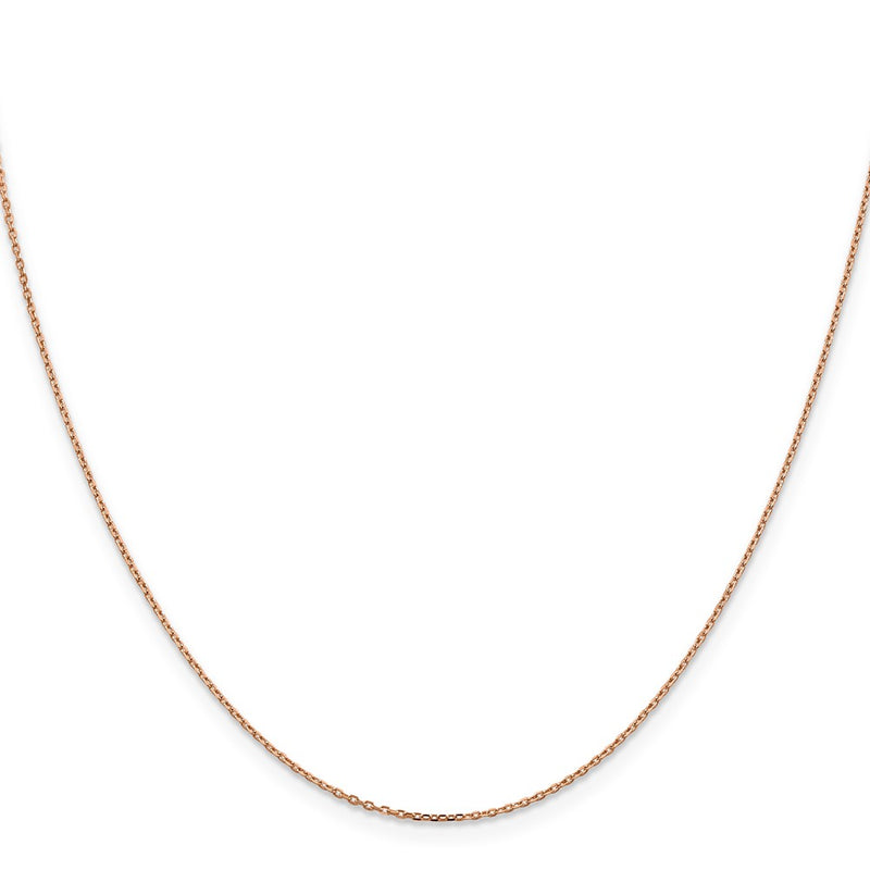 14K Rose Gold 1.10mm Diamond-Cut Cable With Lobster Clasp Chain Necklace