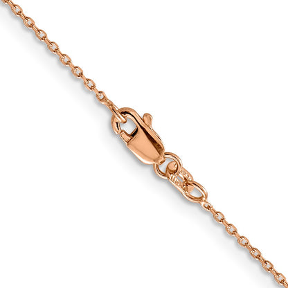 14K Rose Gold 1.10mm Diamond-Cut Cable With Lobster Clasp Chain Necklace