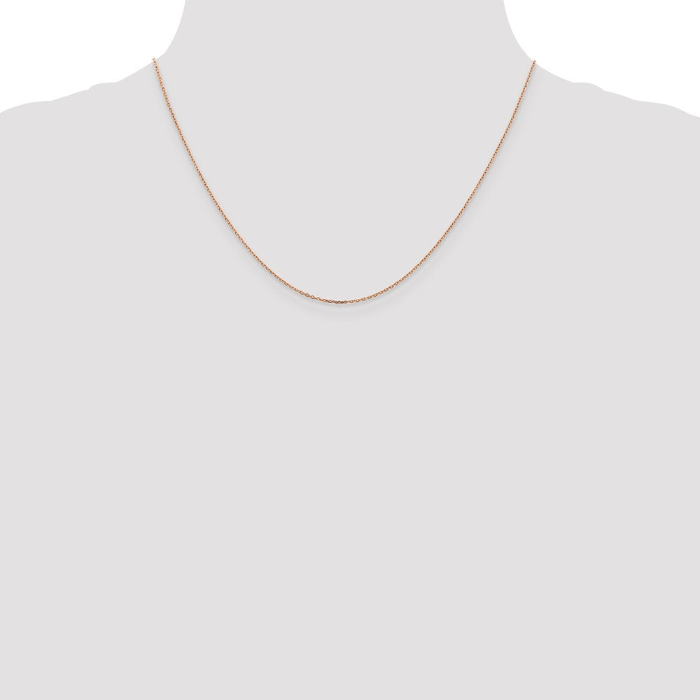 14K Rose Gold 1.10mm Diamond-Cut Cable With Lobster Clasp Chain Necklace