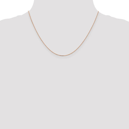 14K Rose Gold 1.10mm Diamond-Cut Cable With Lobster Clasp Chain Necklace