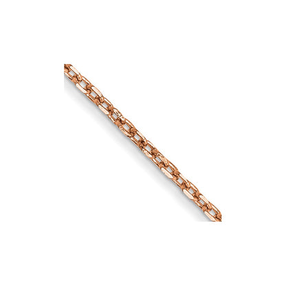 14K Rose Gold 1.10mm Diamond-Cut Cable With Lobster Clasp Chain Necklace
