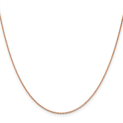14K Rose Gold 18 inch 1.4mm Diamond-cut Cable with Lobster Clasp Chain Necklace