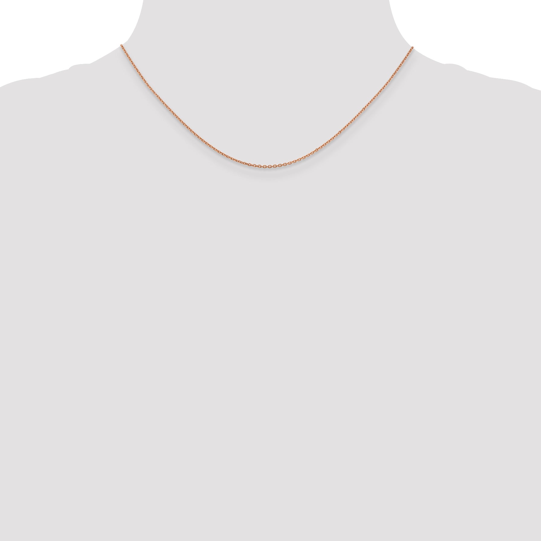 14K Rose Gold 16 Inch 1.4mm Diamond Cut Cable With Lobster Clasp Chain Necklace