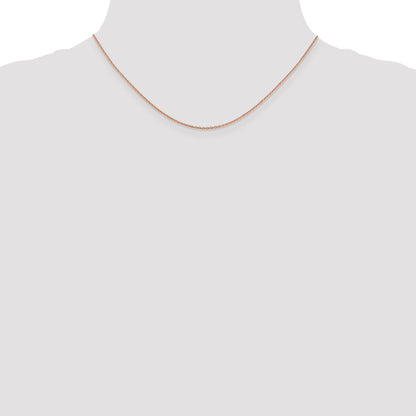 14K Rose Gold 16 Inch 1.4mm Diamond Cut Cable With Lobster Clasp Chain Necklace