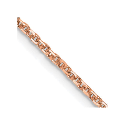 14K Rose Gold 16 Inch 1.4mm Diamond Cut Cable With Lobster Clasp Chain Necklace