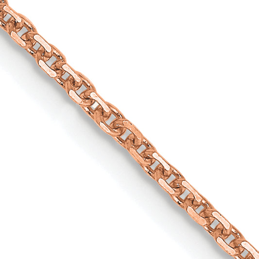 14K Rose Gold 18 inch 1.4mm Diamond-cut Cable with Lobster Clasp Chain Necklace