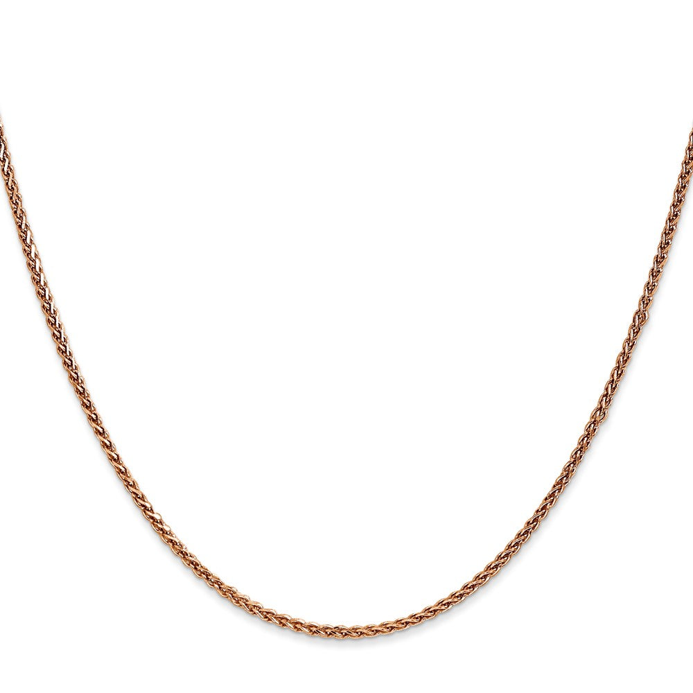 14K Rose Gold 30 Inch 1.7mm Diamond-Cut Spiga With Lobster Clasp Chain Necklace
