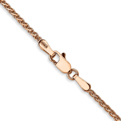 14K Rose Gold 18 Inch 1.7mm Diamond-Cut Spiga With Lobster Clasp Chain Necklace