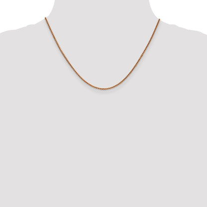 14K Rose Gold 18 Inch 1.7mm Diamond-Cut Spiga With Lobster Clasp Chain Necklace