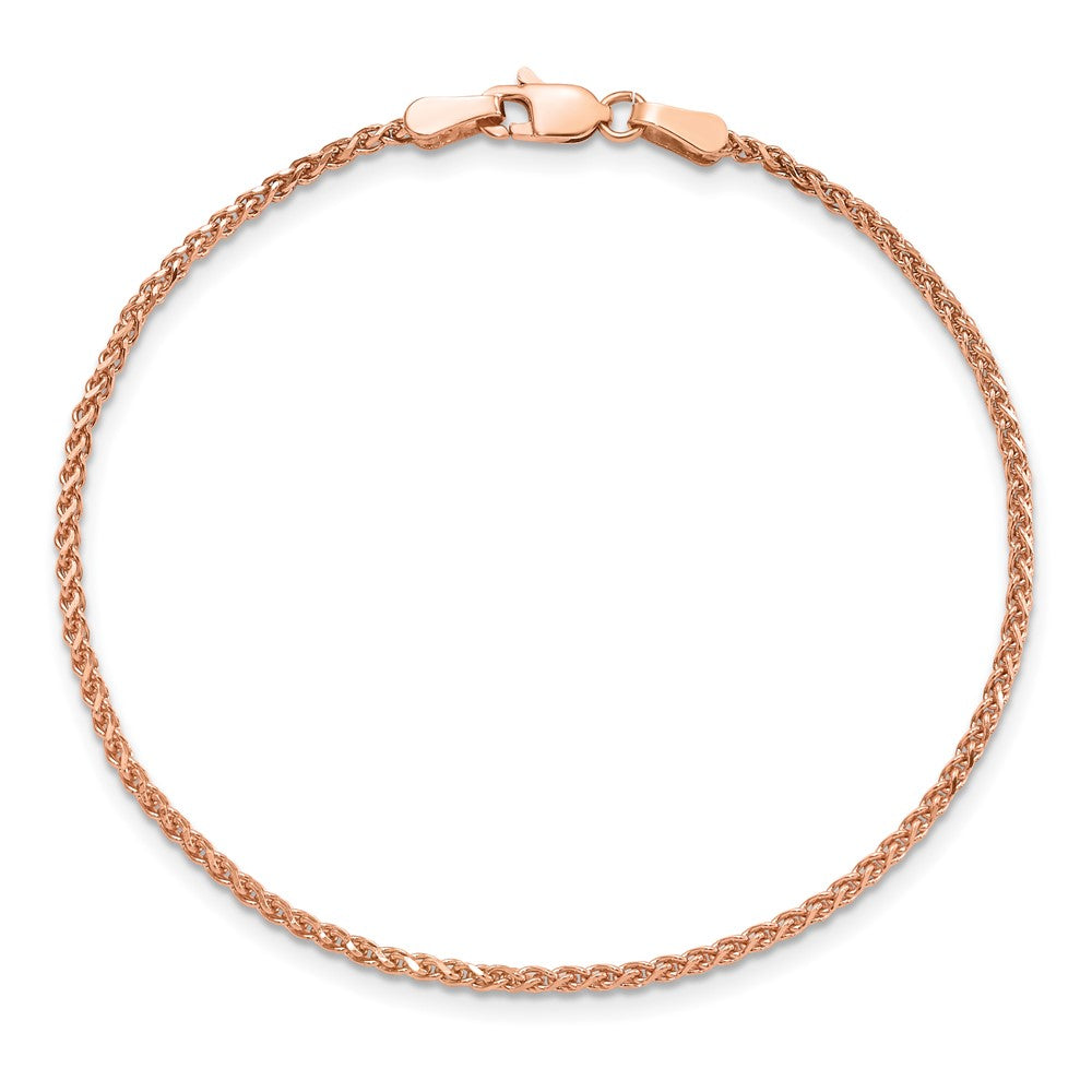 14K Rose Gold 1.7mm Diamond-Cut Spiga With Lobster Clasp Chain Bracelet