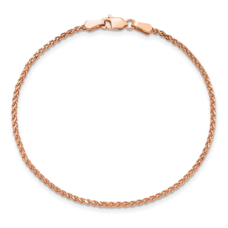 14K Rose Gold 1.7mm Diamond-Cut Spiga With Lobster Clasp Chain Bracelet