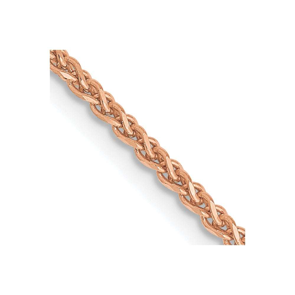 14K Rose Gold 18 Inch 1.7mm Diamond-Cut Spiga With Lobster Clasp Chain Necklace