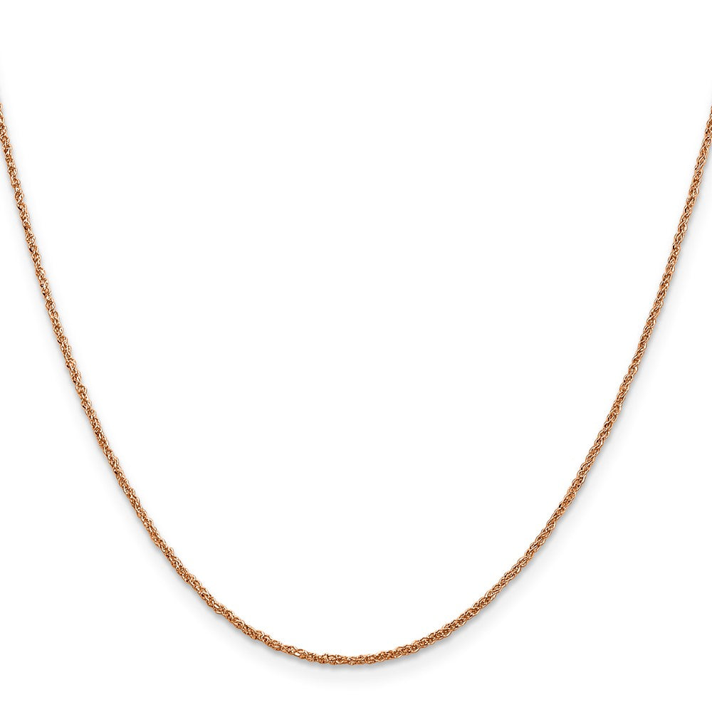 14K Rose Gold 1.10mm Ropa With Spring Ring Clasp Chain Necklace