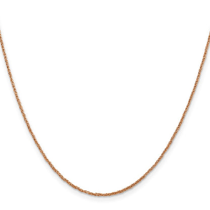 14K Rose Gold 1.10mm Ropa With Spring Ring Clasp Chain Necklace