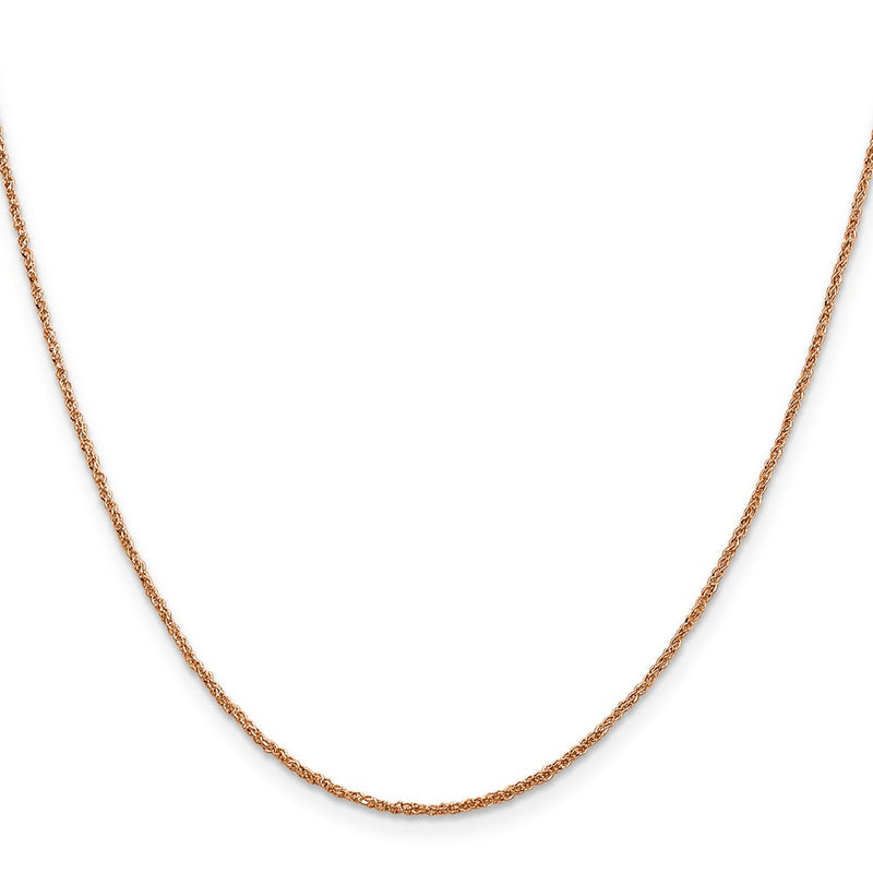 14K Rose Gold 1.10mm Ropa With Spring Ring Clasp Chain Necklace