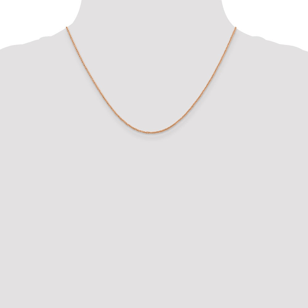 14K Rose Gold 1.10mm Ropa With Spring Ring Clasp Chain Necklace