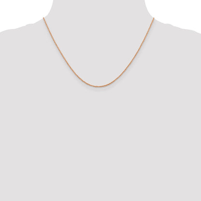 14K Rose Gold 1.10mm Ropa With Spring Ring Clasp Chain Necklace