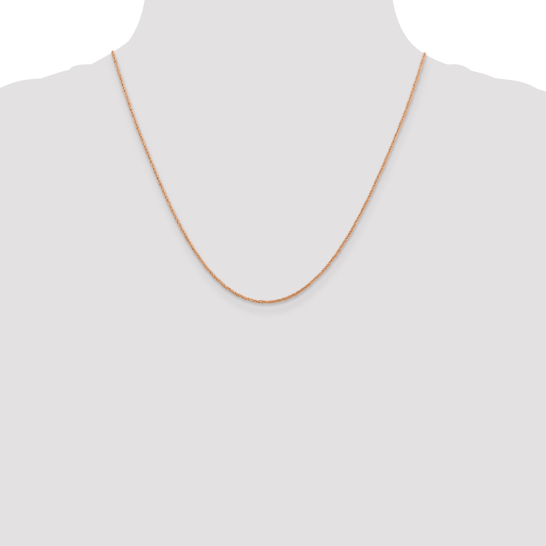 14K Rose Gold 20 Inch 1.10mm Ropa With Spring Ring Clasp Chain