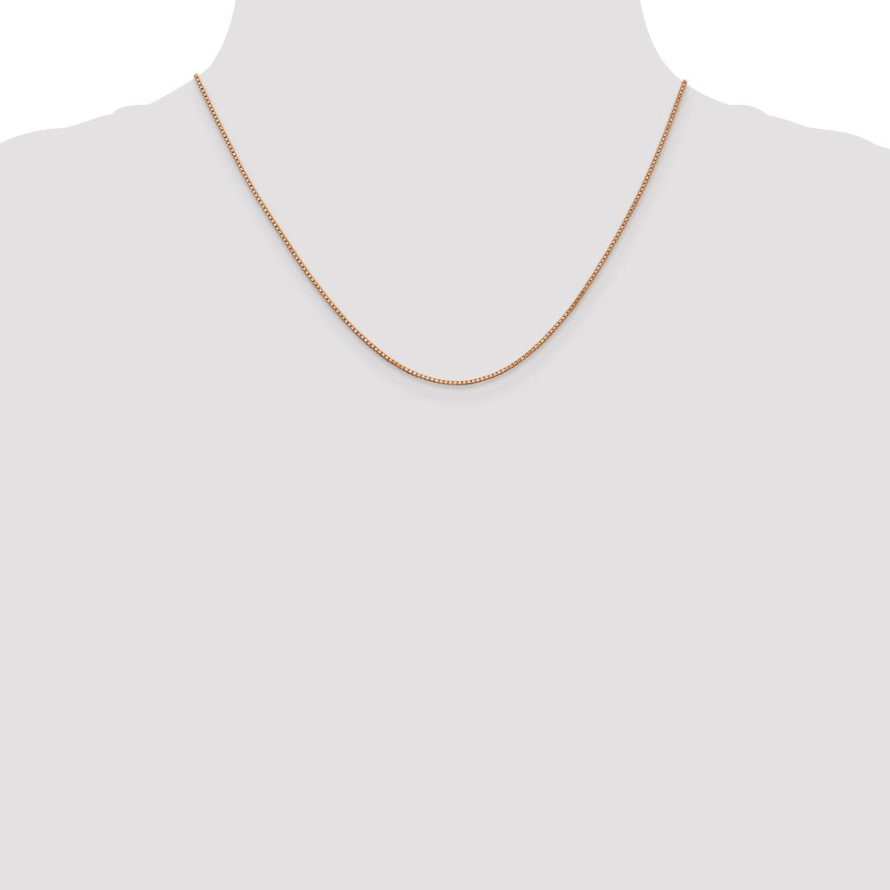 14K Rose Gold 1mm Box Link With Lobster Clasp Chain Necklace