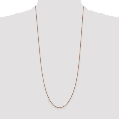 14K Rose Gold 30 Inch 1mm Box Link With Lobster Clasp Chain Necklace
