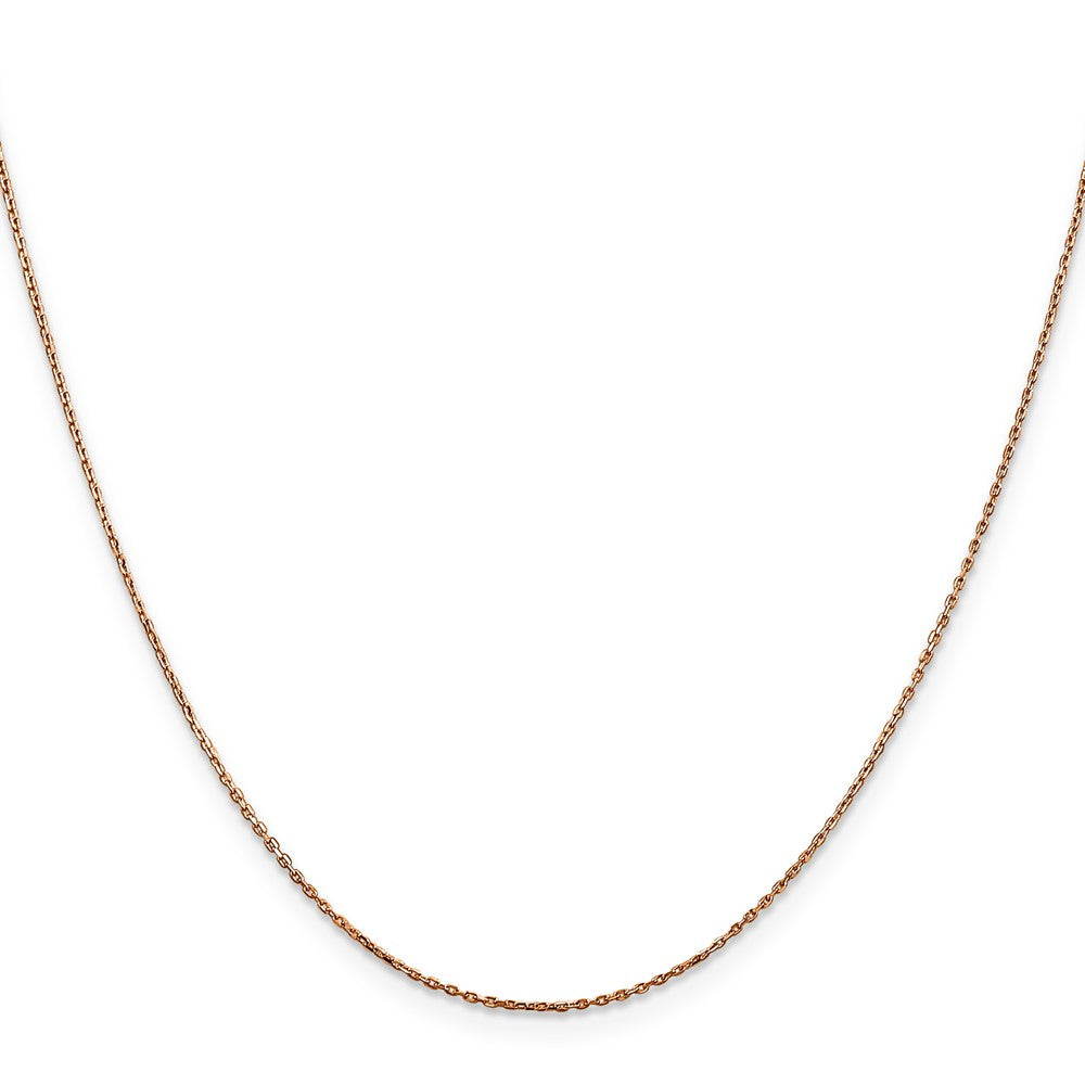14K Rose Gold .8mm Diamond-Cut Cable With Lobster Clasp Chain Necklace