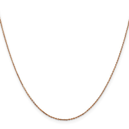 14K Rose Gold .8mm Diamond-Cut Cable With Lobster Clasp Chain Necklace