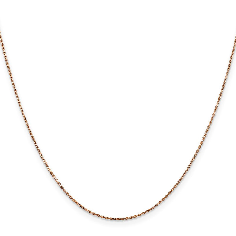 14K Rose Gold 30 Inch .8mm Diamond-Cut Cable With Lobster Clasp Chain Necklace